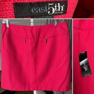 East Fifth JCP Mini Skirt Hot Pink Lined Textured Zippers NWT Size 16P